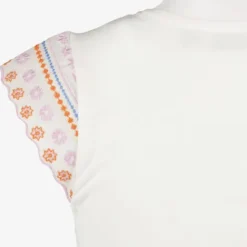 MyWay Meisjes T-shirt met geborduurde mouwen wit New