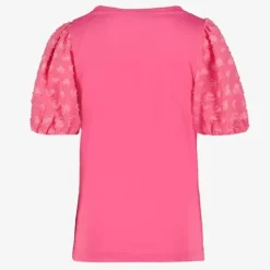 TwoDay Meisjes T-shirt met hartjes pofmouwen roze Best