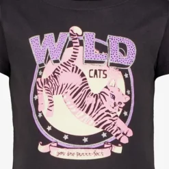 TwoDay Meisjes T-shirt met kat zwart Online
