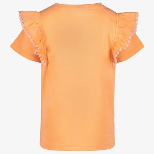 TwoDay Meisjes T-shirt met ruches koraal Sale