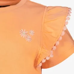 TwoDay Meisjes T-shirt met ruches koraal Sale