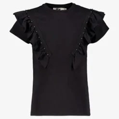 MyWay Meisjes T-shirt met ruches zwart Clearance