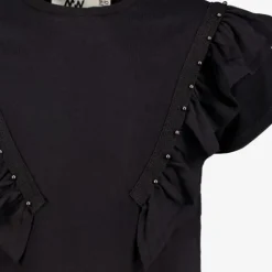 MyWay Meisjes T-shirt met ruches zwart Clearance