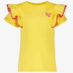TwoDay Meisjes T-shirt met ruches geel Online