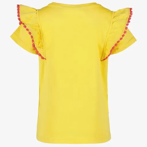 TwoDay Meisjes T-shirt met ruches geel Online