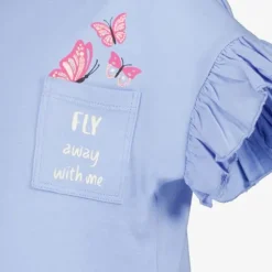 TwoDay Meisjes T-shirt met vlinders pastelblauw Sale