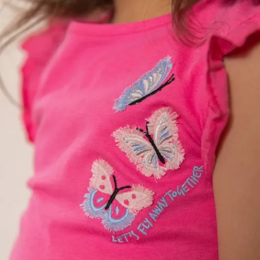 TwoDay Meisjes T-shirt met vlinders roze Best