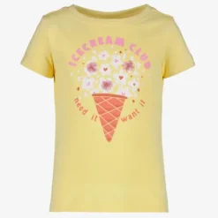 TwoDay Meisjes T-shirts met ijsco en bloemen geel Clearance