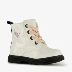 Blue Box Meisjes veterboots met glitter wit Clearance