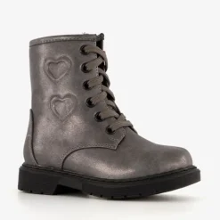 Blue Box Meisjes veterboots met hartjes zilver New