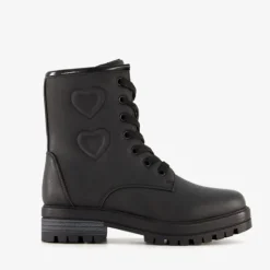 Blue Box Meisjes veterboots met hartje zwart Hot