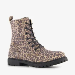 Blue Box Meisjes veterboots met panterprint bruin Online