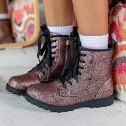 Blue Box Meisjes veterboots metallic roze zwart Online