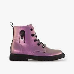 Wednesday Meisjes veterboots metallic roze Discount