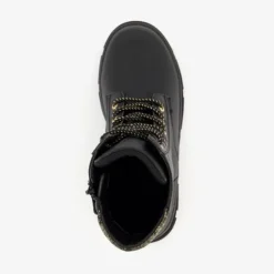Blue Box Meisjes veterboots zwart goud