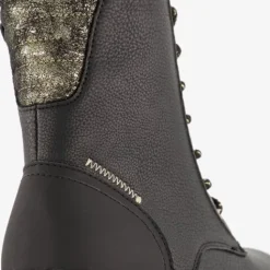 Blue Box Meisjes veterboots zwart goud