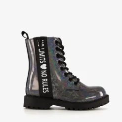Blue Box Meisjes veterboots zwart met glitters Sale