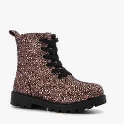 Blue Box Metallic meisjes veterboots met stipjes Best