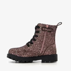 Blue Box Metallic meisjes veterboots met stipjes Best