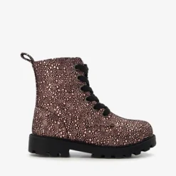 Blue Box Metallic meisjes veterboots met stipjes Best