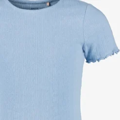 Name it meisjes T-shirt met ruches ijsblauw New
