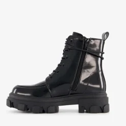 Only Shoes lak dames veterboots zwart Sale