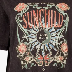 TwoDay Oversized dames T-shirt acid wash zwart