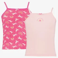 TwoDay 2-pack meisjes hemden unicorn roze New