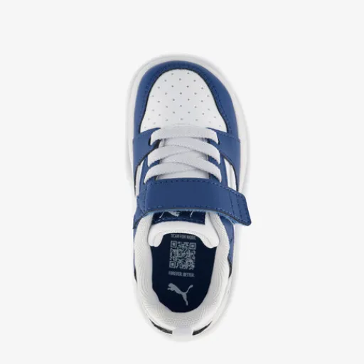 Puma Rebound V6 LO jongens sneakers wit blauw