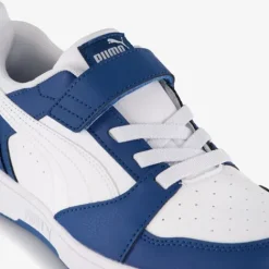 Puma Rebound V6 LO kinder sneakers wit blauw Clearance