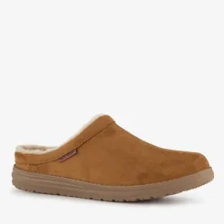 Skechers Relaxed Fit leren heren sloffen bruin Discount