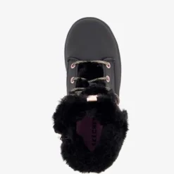 Skechers Street Glitz gevoerde veterboots zwart Sale