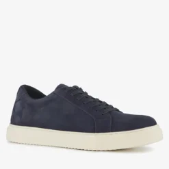 Van Beers Suède heren sneakers donkerblauw Discount