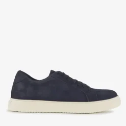 Van Beers Suède heren sneakers donkerblauw Discount