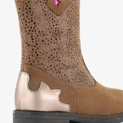 Stap Suède meisjes cowboy enkellaarsjes bruin