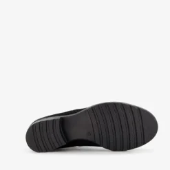 Harper Suede dames enkellaarsjes lage hak zwart New