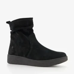 Hush Puppies Suede dames enkellaarsjes zwart Clearance