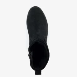 Hush Puppies Suede dames enkellaarsjes zwart Clearance