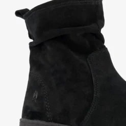 Hush Puppies Suede dames enkellaarsjes zwart Clearance