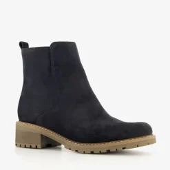 Hush Puppies Suede dames enkellaarsjes blauw New