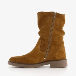 Hush Puppies Suede dames enkellaarzen cognac Discount