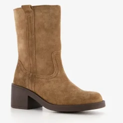 Harper Suede dames laarzen met hak bruin Best