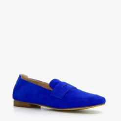 Hush Puppies Suede dames loafers kobalt blauw Outlet