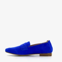 Hush Puppies Suede dames loafers kobalt blauw Outlet