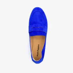 Hush Puppies Suede dames loafers kobalt blauw Outlet