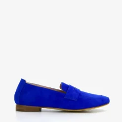 Hush Puppies Suede dames loafers kobalt blauw Outlet