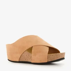 Hush Puppies Suede dames slippers sleehak cognac Online