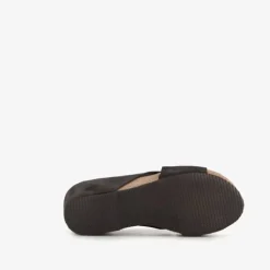 Hush Puppies Suede dames slippers sleehak zwart Clearance
