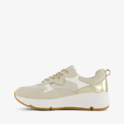 Hush Puppies Suede dames sneakers beige metallic Best