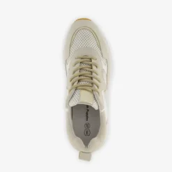 Hush Puppies Suede dames sneakers beige metallic Best